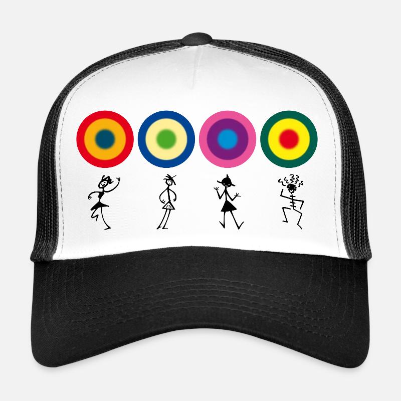 dancing stick figure drawing graffiti cheerful Trucker Cap