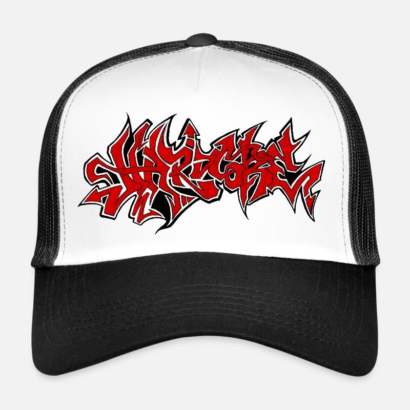 HardCore Design Red - Casquette trucker  - blanc/noir