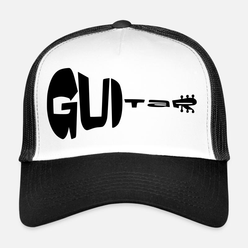 Gitarre in Form einer Gitarre * - Trucker Cap - Weiß/Schwarz