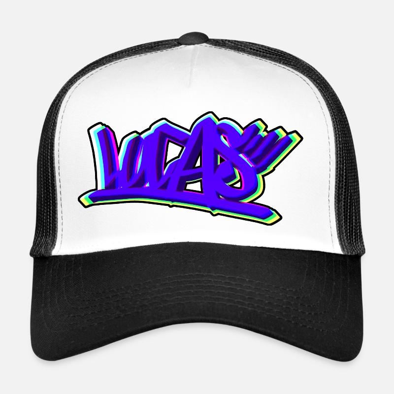 LUCAS - Casquette trucker  - blanc/noir