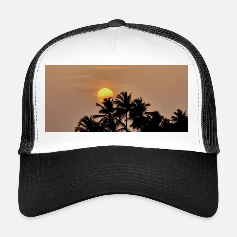Silhouette Palm Trees au Coucher de Soleil Casquette trucker 