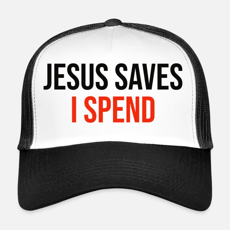 jesus saves I spend - Trucker Cap - white/black