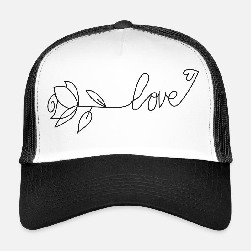 Love - Trucker Cap - Weiß/Schwarz
