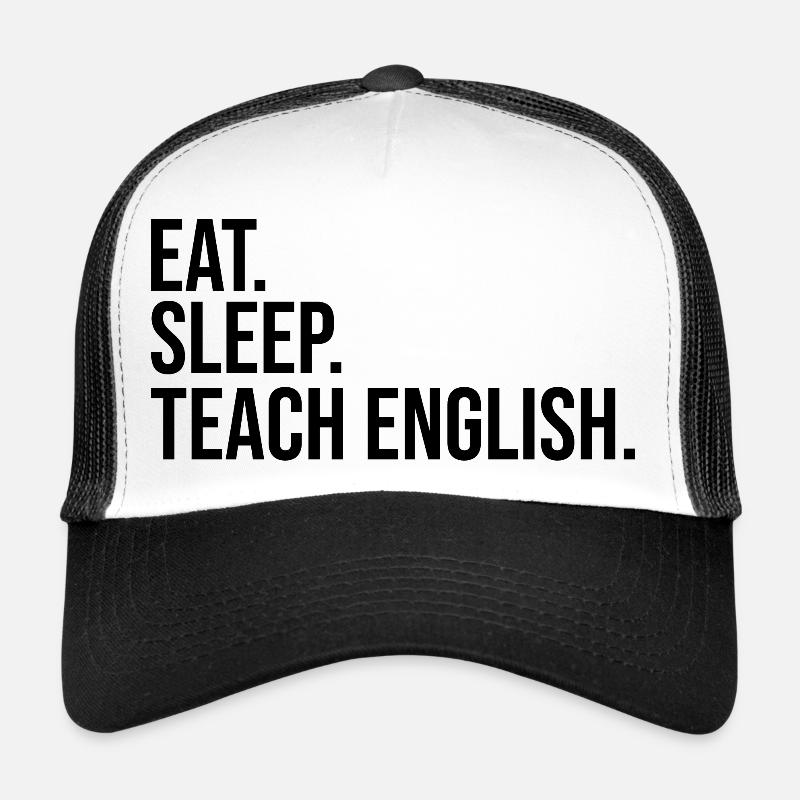 manger dormir enseigner l’anglais - Casquette trucker  - blanc/noir
