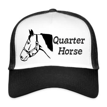 #59 Pferdekopf Quarter Horse - Trucker Cap - Weiß/Schwarz - Vorne