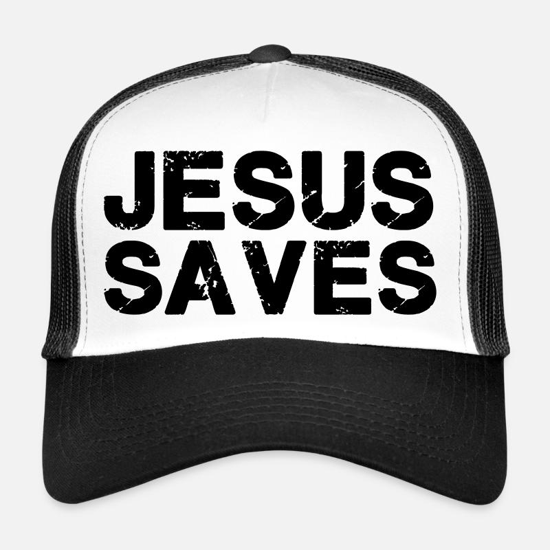 jesus saves - Trucker Cap - Weiß/Schwarz