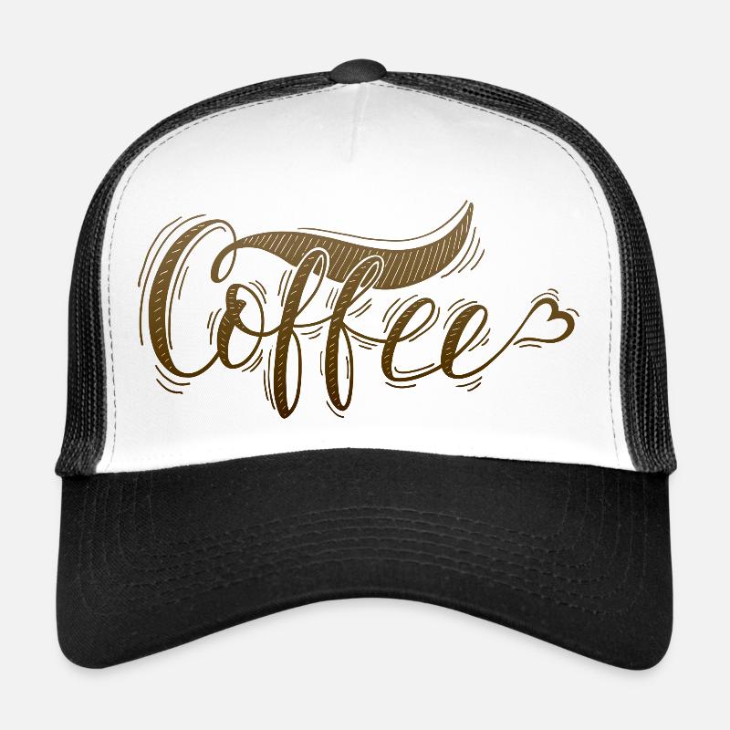 Café - Casquette trucker  - blanc/noir