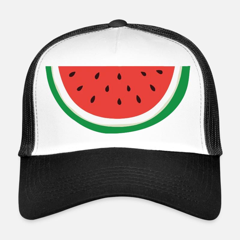 Wassermelone - Palästinensisches Symbol - Trucker Cap - Weiß/Schwarz