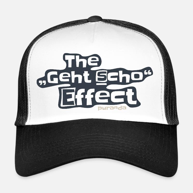 The GEHT SCHO EFFEKT - Motivation pur - Trucker Cap - Weiß/Schwarz