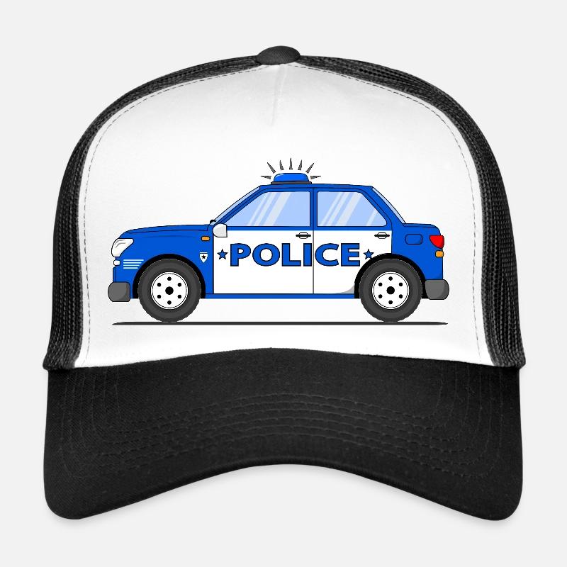 Police Bleu et Blanc Casquette trucker 