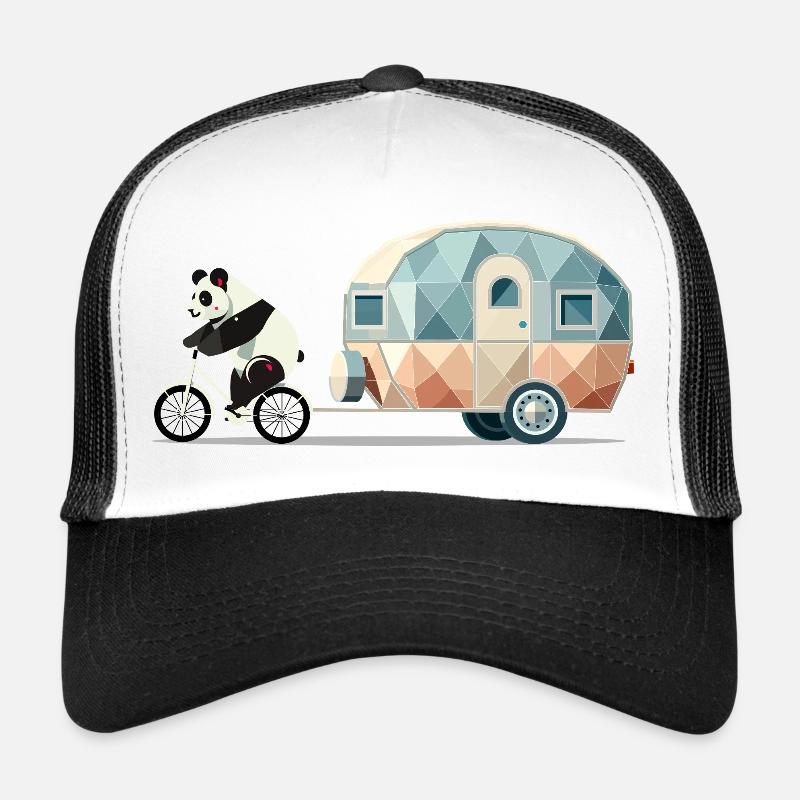 Panda mit Wohnwagen – Charmantes Reise-Design Trucker Cap