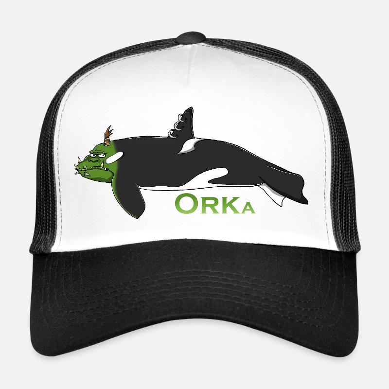 Humorvoller Orca - Trucker Cap - Weiß/Schwarz