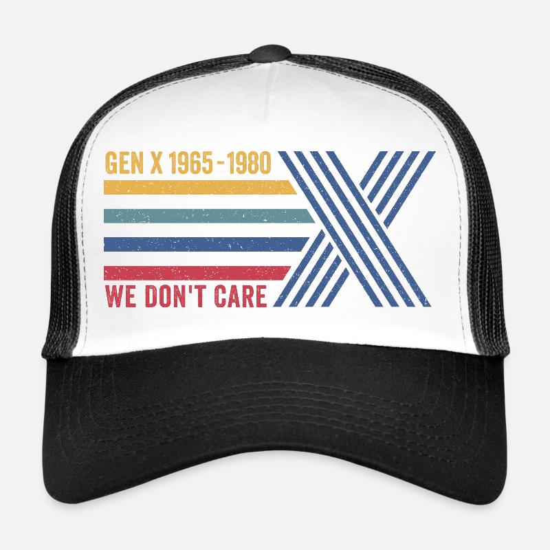 Retro 80s Gen X  We don't care Trucker Cap