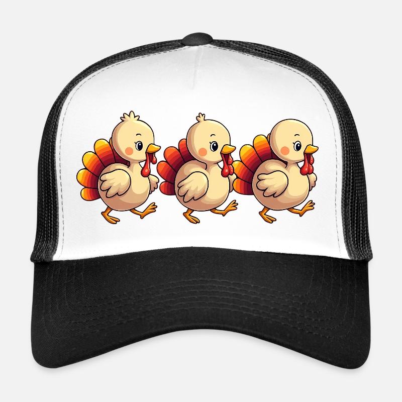 Bébé dinde de Thanksgiving - Casquette trucker - blanc/noir