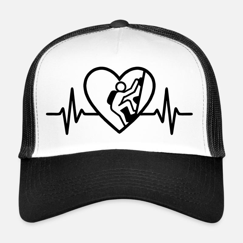 Herz Klettern – Leidenschaft Bergsport - Trucker Cap - Weiß/Schwarz