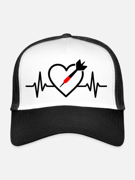 Heart Darts – Passion for Precision - Trucker Cap - white/black - Front