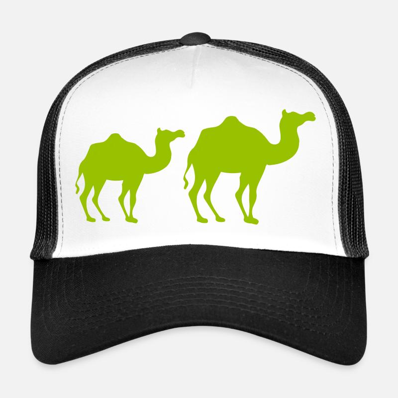 Camel Silhouette Duo Neon Green Trucker Cap