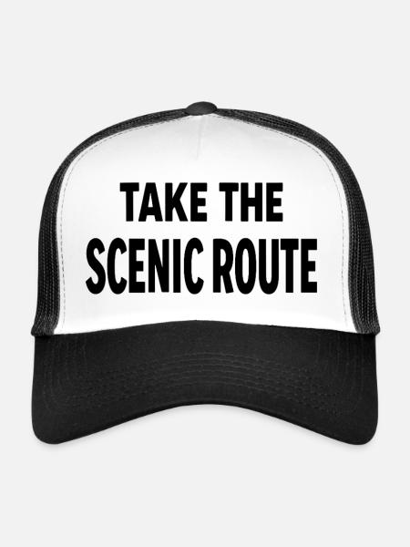 Prenez la route panoramique Abenteuer Reise Spruch - Casquette trucker  - blanc/noir - Devant