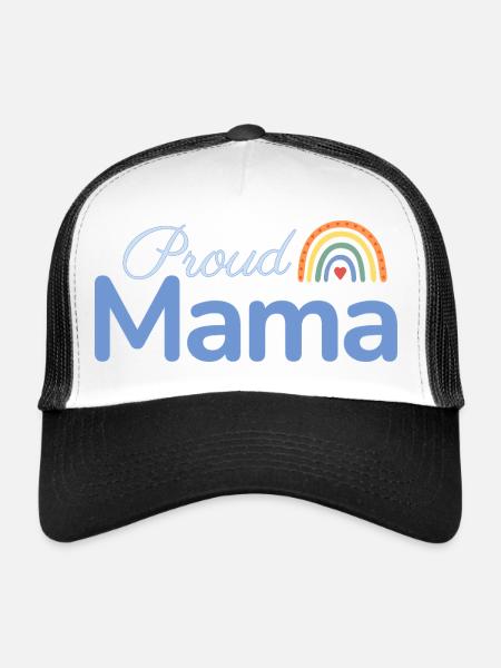 Proud Mama Rainbow - Trucker Cap - white/black - Front
