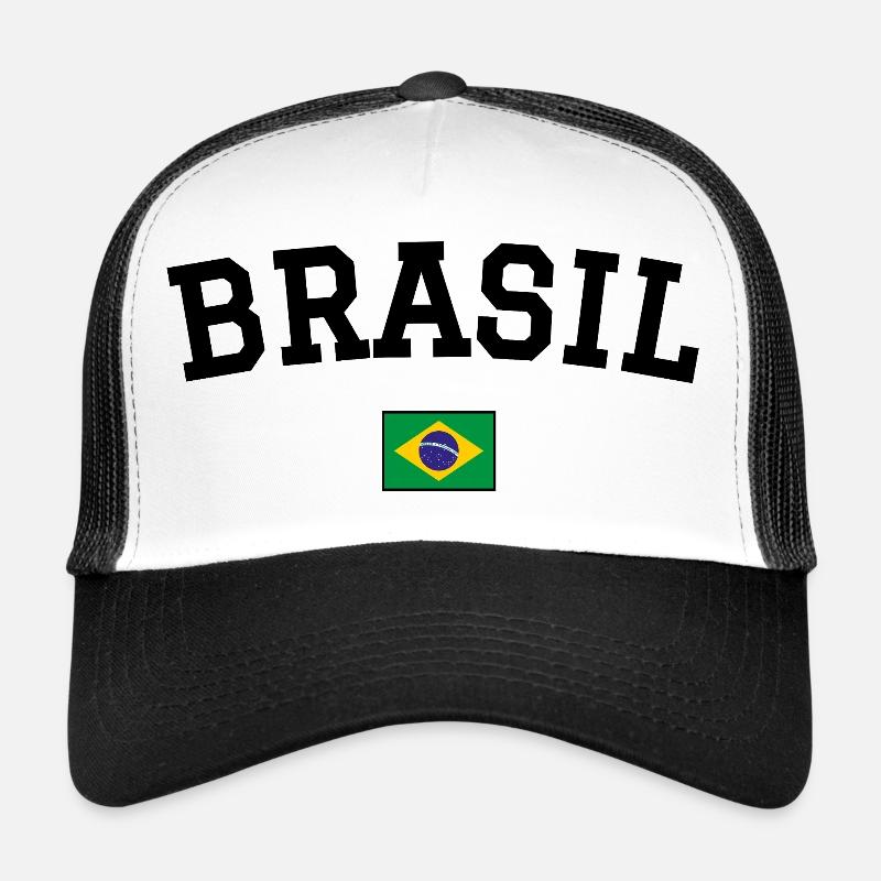 Drapeau du Brésil Noir Casquette trucker 