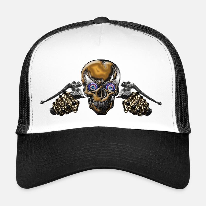 Counter Skull Biker - Trucker Cap - white/black