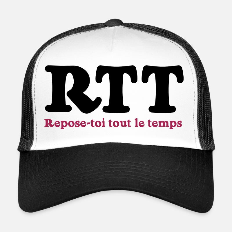 RTT - Rest all the time - Trucker Cap - white/black