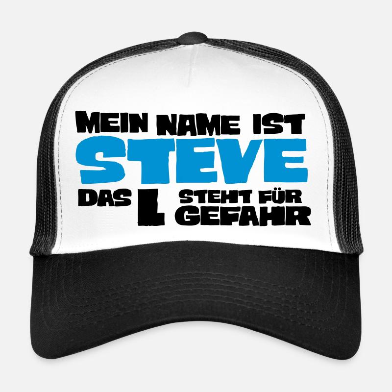 steve - Trucker Cap - Weiß/Schwarz