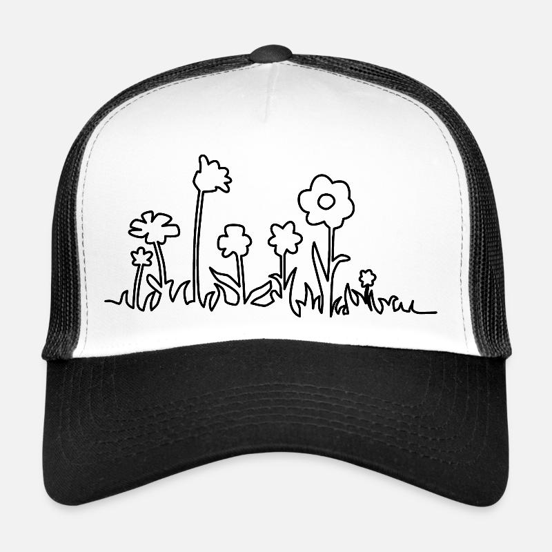 flower meadow - Trucker Cap - white/black