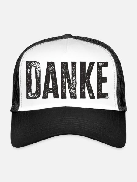 Danke Dankeschön Worte Geschenk - Trucker Cap - Weiß/Schwarz - Vorne