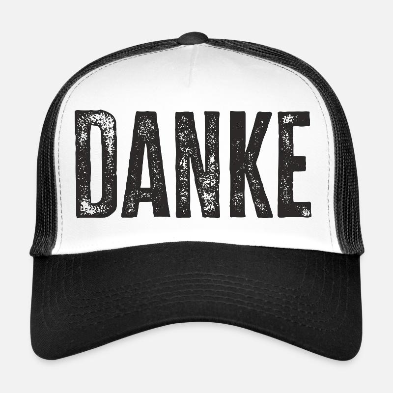 Danke Dankeschön Worte Geschenk - Trucker Cap - Weiß/Schwarz