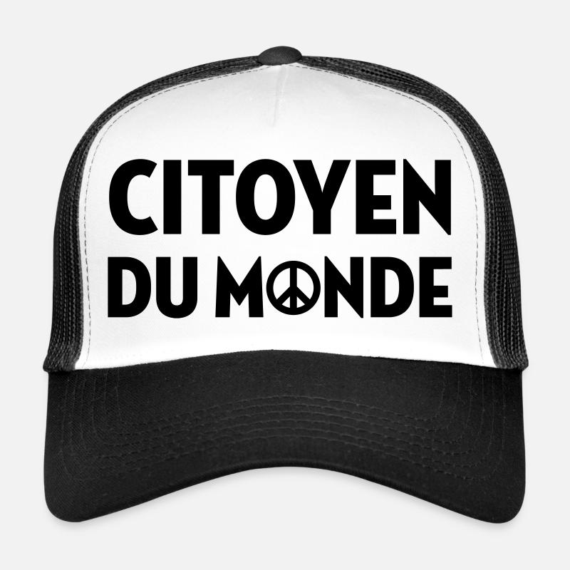 revolution / paix / peuple / voyage / écolo / - Casquette trucker  - blanc/noir