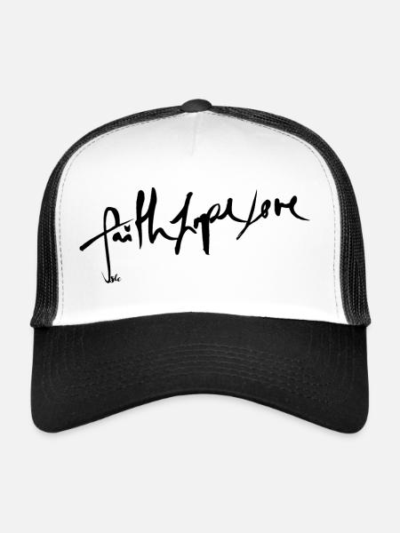 Faith Hope Love - Casquette trucker  - blanc/noir - Devant