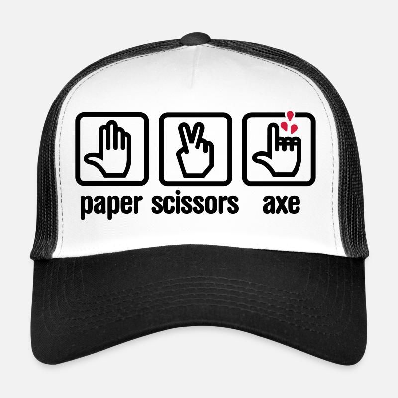 Papier - Ciseaux - hache - pierre - bûcheron Casquette trucker 