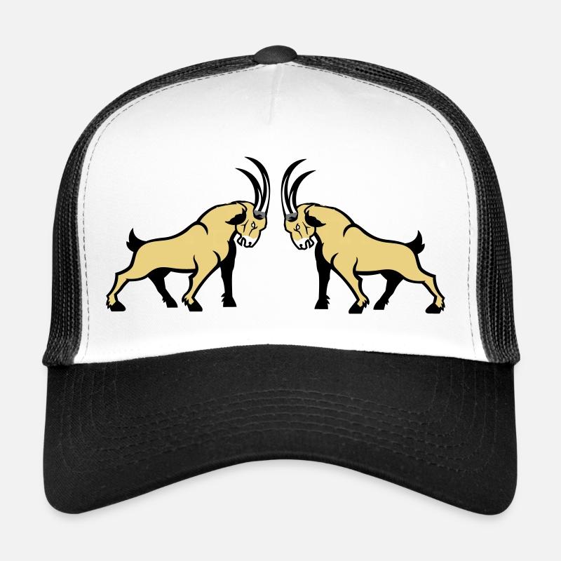 Double symétrie Beige Capricorne Casquette trucker 