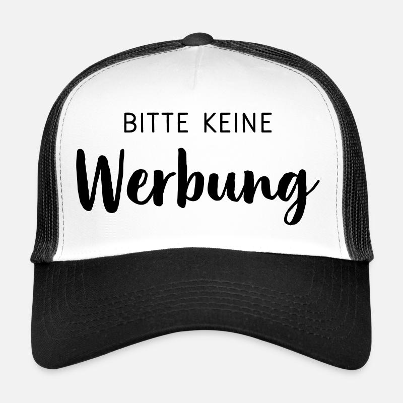 Bitte keine Werbung Aufkleber Briefkasten - Trucker Cap - Weiß/Schwarz