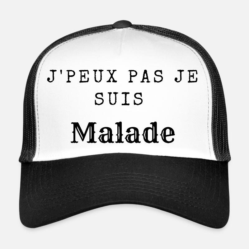 J peux pas je suis malade - Casquette trucker  - blanc/noir