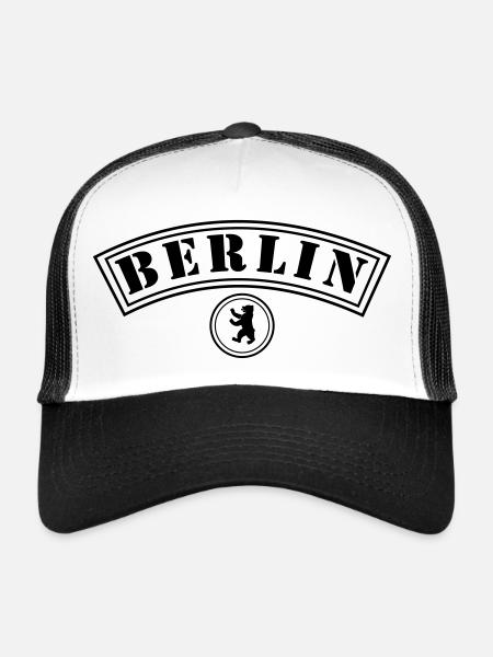 Berlin with bear - Trucker Cap - white/black - Front