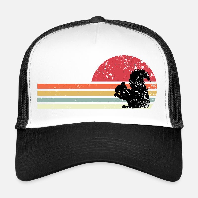 Retro-Eichhörnchen - Trucker Cap - Weiß/Schwarz