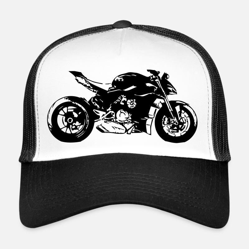 moto roadster - Casquette trucker  - blanc/noir