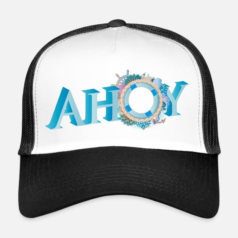 maritimer englischer Seemannsgruß Schriftzug Ahoy Trucker Cap