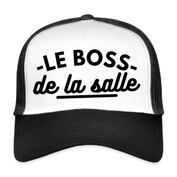Le boss de la salle. salle de sport - Casquette trucker  - blanc/noir - Devant