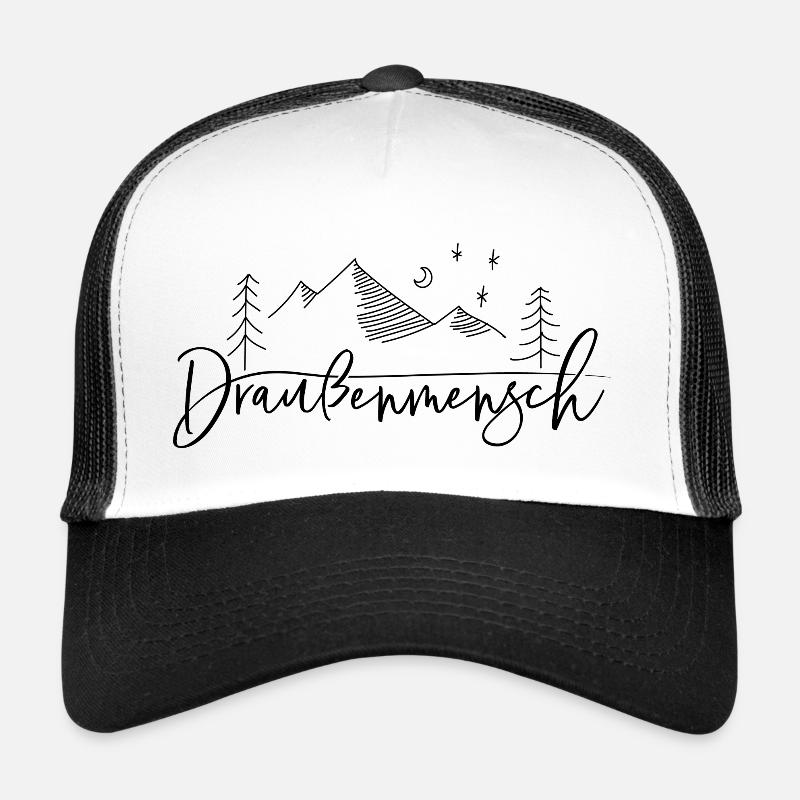 Draußenmensch - Trucker Cap - Weiß/Schwarz