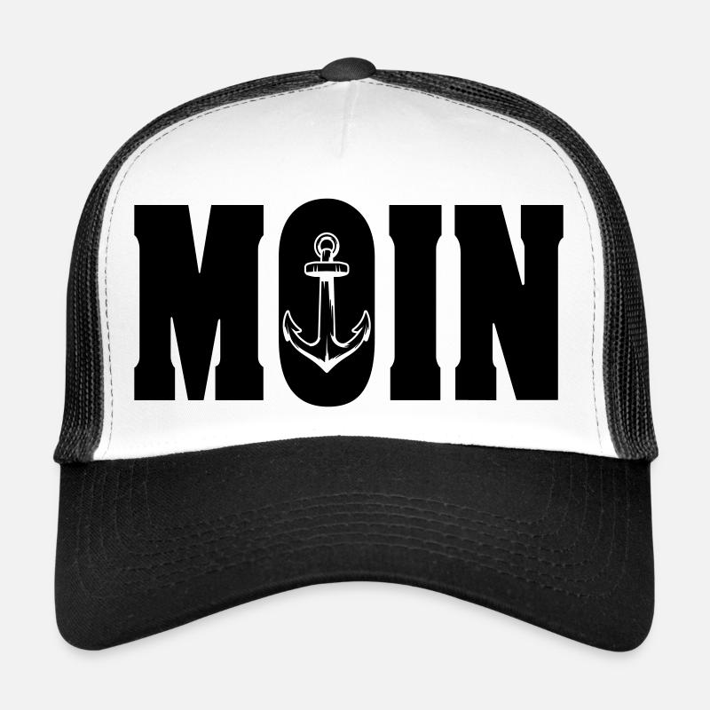 moin 1 - Casquette trucker  - blanc/noir