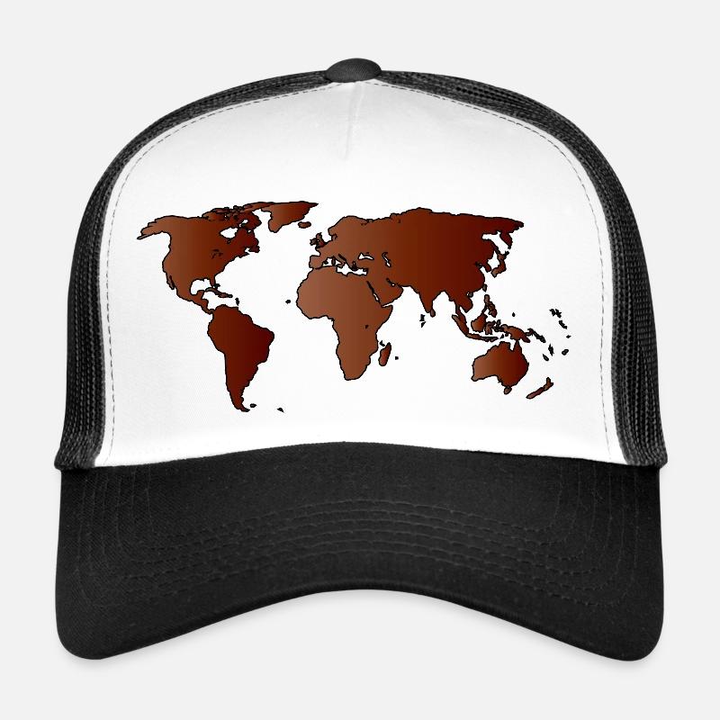 Plan de la carte du monde Casquette trucker 