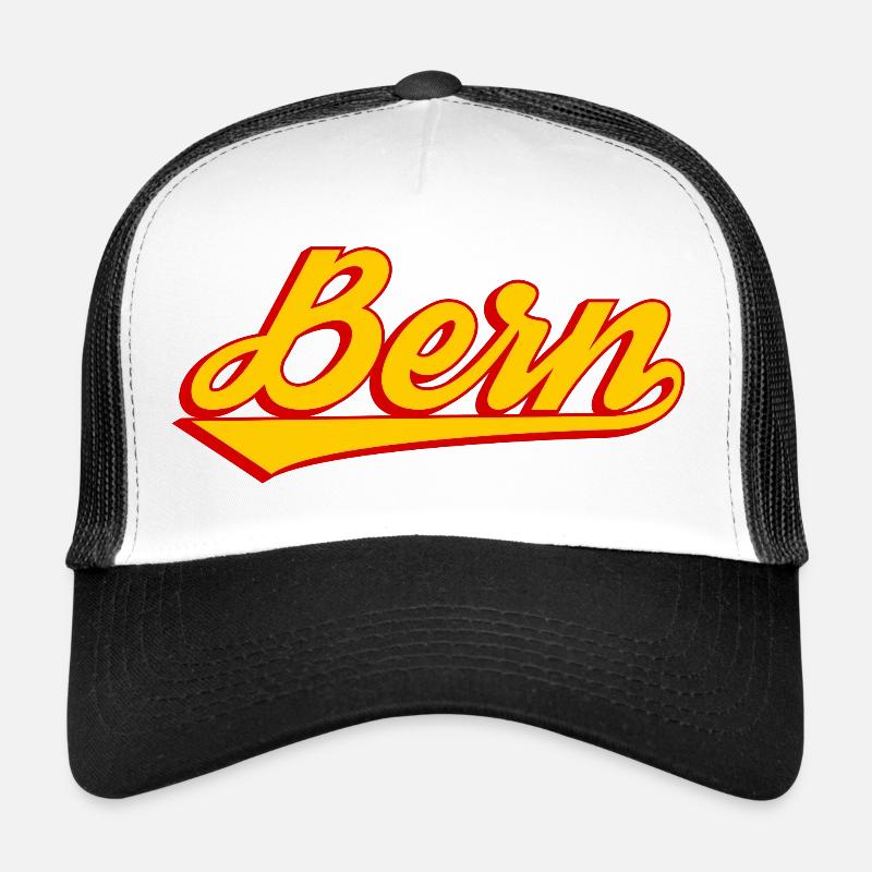 Bern Retro Font Logo Print Trucker Cap