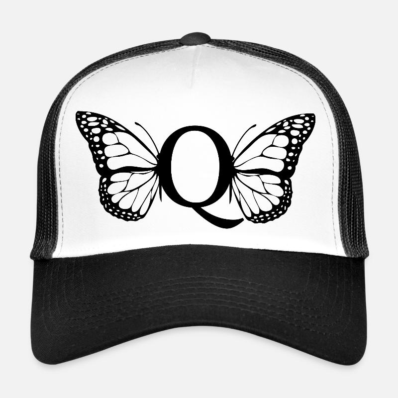 lettre q papillon Casquette trucker 