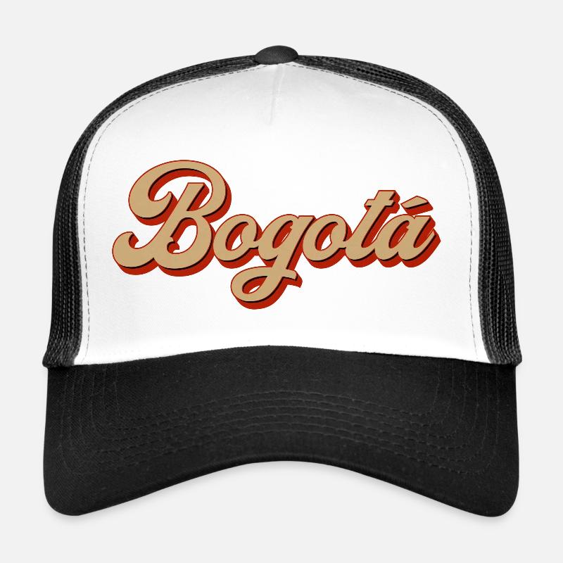 Bogotá Retro Script Schriftzug - Trucker Cap - Weiß/Schwarz