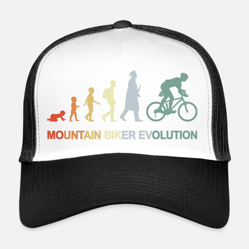 Mountainbiker Evolution - Trucker Cap - Weiß/Schwarz