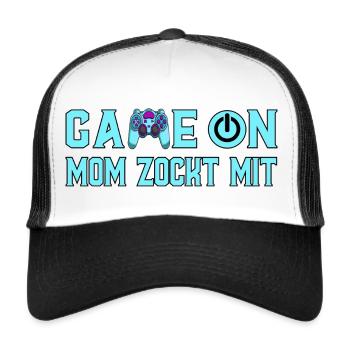 Gamer Mom - Trucker Cap - Weiß/Schwarz - Vorne