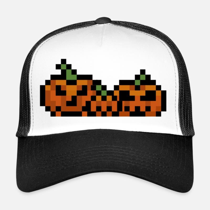 Pixel Kürbis Retro 8Bit Design Trucker Cap